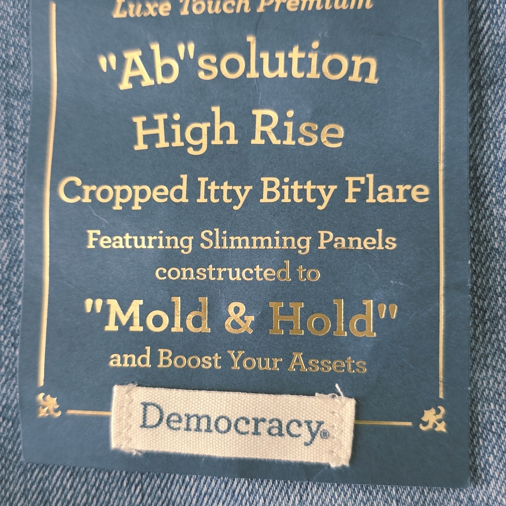 Democracy Cropped Embroidery Jeans Scallop Hem Size 24W - Picture 10 of 16
